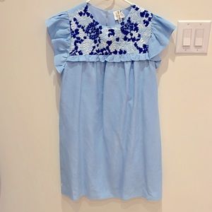 J Marie embroidered baby blue mini dress